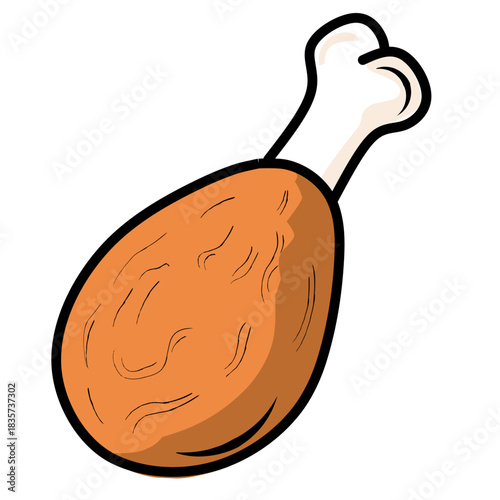 Seamless pattern of chicken legs. Hand drawing Doodle chicken legs. Fried chicken doodle pattern background. Fried chicken Seamless Pattern for coloring kids books	