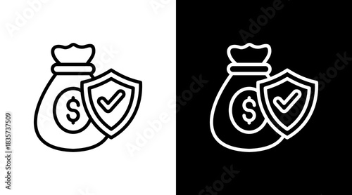 Money Security  With Icon Set Design