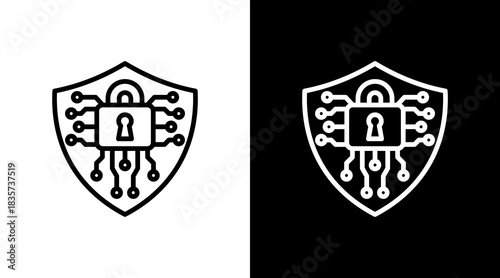Cyber Security With Icon Set Design