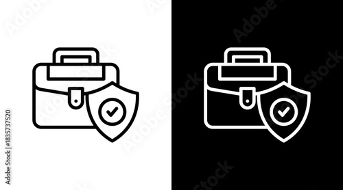 Business Protection With Icon Set Design