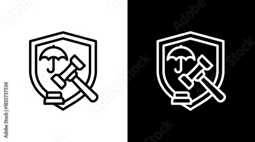 Legal Shield With Icon Set Design