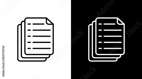 Document With Icon Set Design
