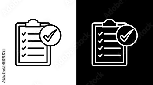 Checklist With Icon Set Design