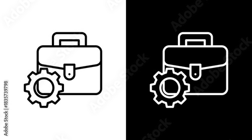 Briefcase With Icon Set Design