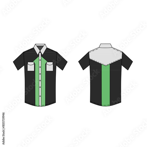 men's short sleeve shirt vector image