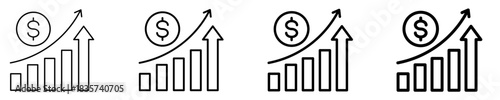 Profit Increase Icon Set Different Style Collection