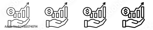 Revenue Growth Icon Set Different Style Collection