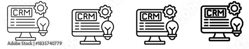 Crm System Icon Set Different Style Collection