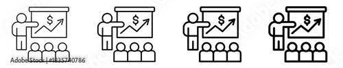 Sales Training Icon Set Different Style Collection