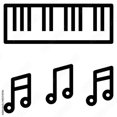 Piano Keys and Music Notes