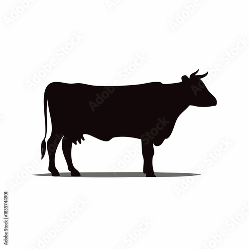Elegant Cow Silhouette for Farm Animal Illustration and Dairy Industry Design needs