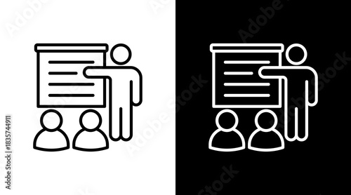 Training Workshop With Icon Set Design