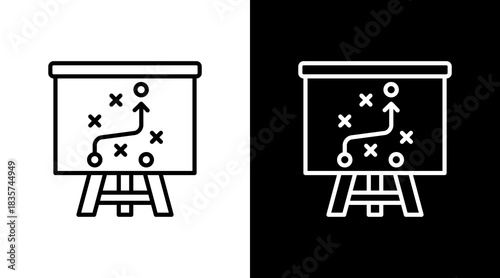 Strategic Plan With Icon Set Design