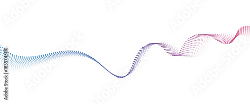 Flowing Dot Wave halftone gradient pattern on transparent background	
