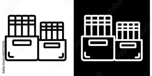 Stationary Icon Set White Style Collection