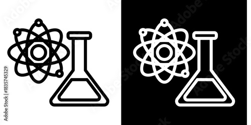 Science Icon Set White Style Collection