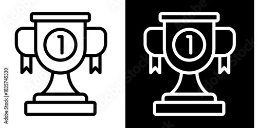 Trophy Icon Set White Style Collection