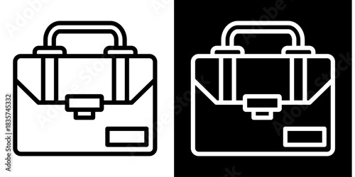 Briefcase Icon Set White Style Collection