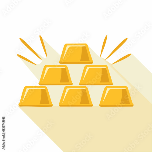Stack of Gold Bars with Radiant Sunburst Effect in a Bright Setting.
