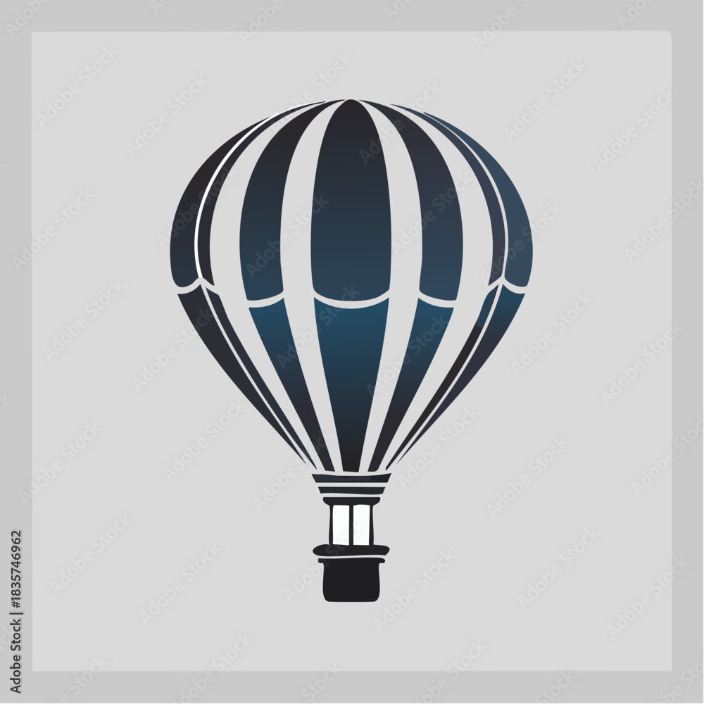 Naklejka premium Elegant hot air balloon illustration, symbol of freedom, adventure, and transportation icon concept