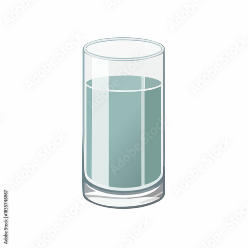 Elegant illustration of a glass of water showcasing simplicity and hydration concept