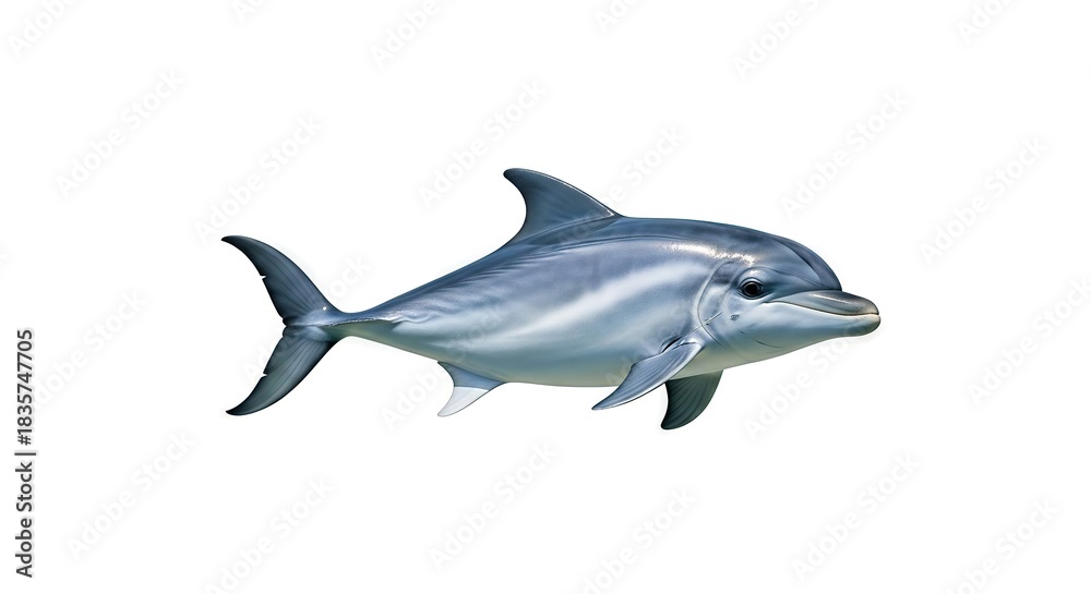 Fototapeta premium Isolated marine mammal showcasing aquatic life gracefully captured against a pristine background