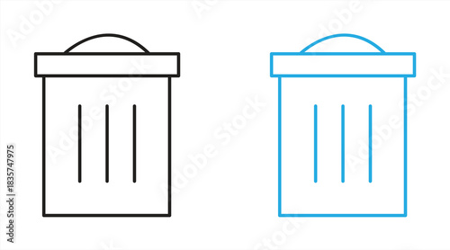 trash can line icon, vector illustration