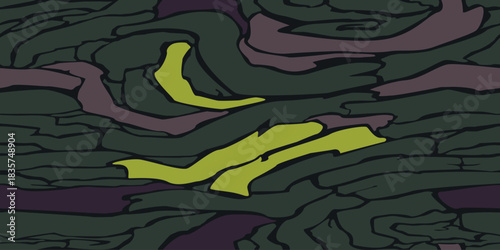 Vector seamless camo tiger stripe army fatigue pattern design