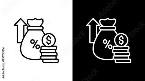 Interest Rate With Icon Set Design