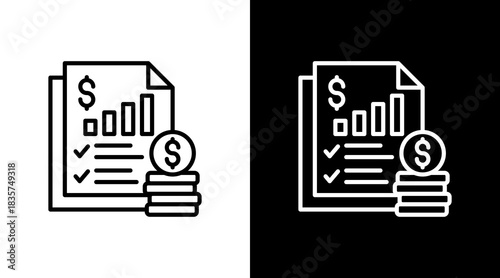 Financial Statements With Icon Set Design
