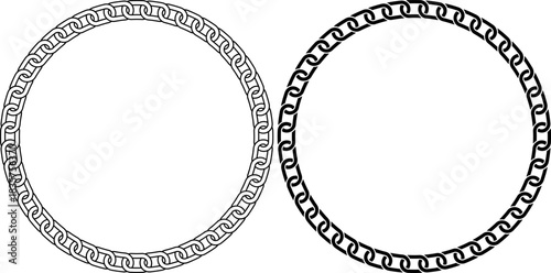 black white circular chain frame set