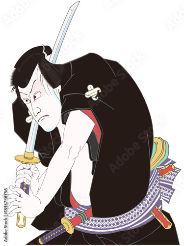 浮世絵　侍のイメージイラスト1
