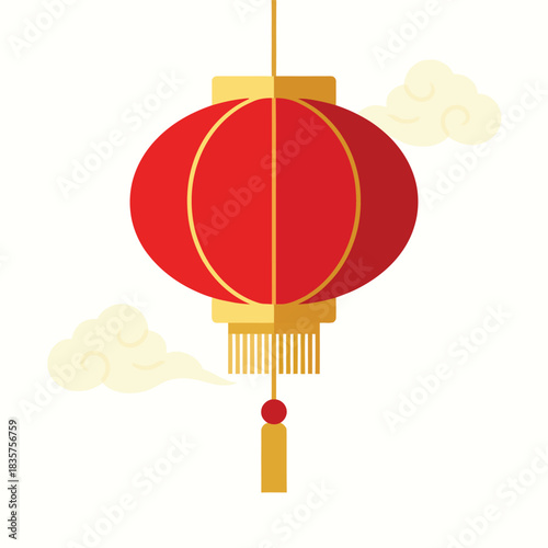 Chinese Red Lantern Illustration – Lunar New Year Decoration