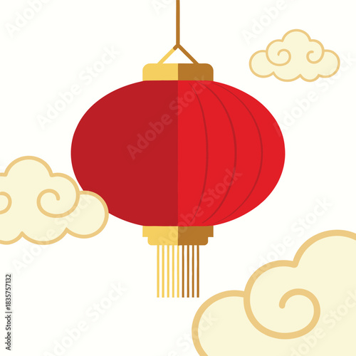 Chinese Red Lantern Illustration – Lunar New Year Decoration