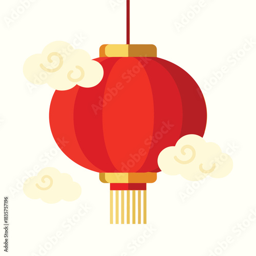 Chinese Red Lantern Illustration – Lunar New Year Decoration