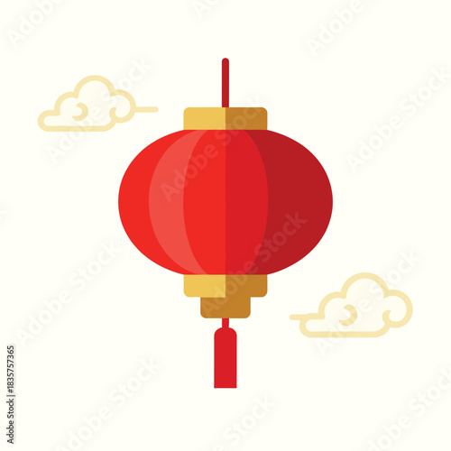 Chinese Red Lantern Illustration – Lunar New Year Decoration