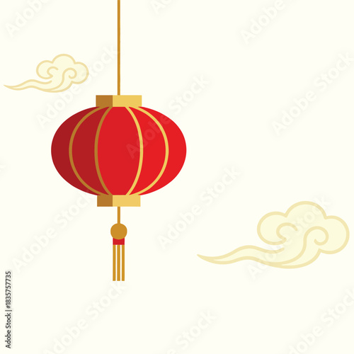 Chinese Red Lantern Illustration – Lunar New Year Decoration