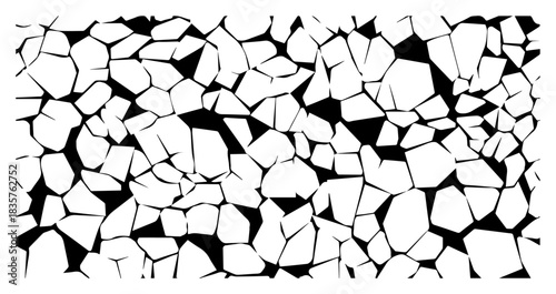 Abstract cracked earth texture or stone wall pattern vector background