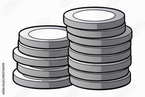 Stacks of Coins Arranged Neatly on a Flat Surface