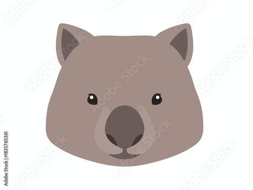 Cute Cartoon Koala Face Illustration