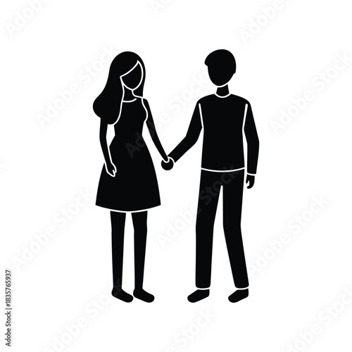 A loving couple holding hands, symbolizing unity, connection, and the beginning of a shared journey in a romantic relationship