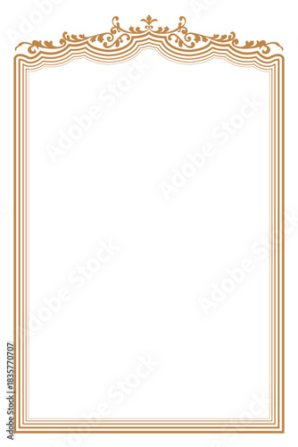 Elegant Gold Floral Arch Frame for Certificate or Document. 150