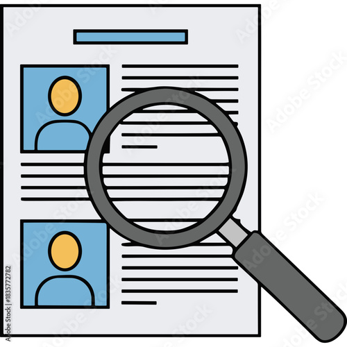 magnifying glass on the word cloud