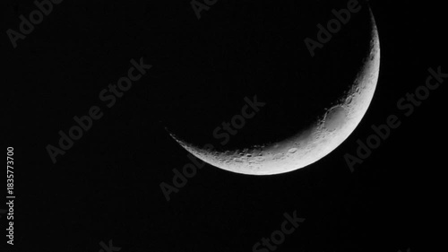 Waning crescent moon. It appearing to become smaller the last of the phases of the moon.