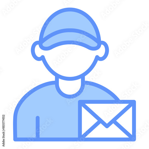 Postman Outline Blue Color Icon