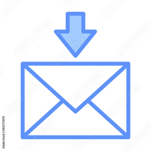 Receive Outline Blue Color Icon