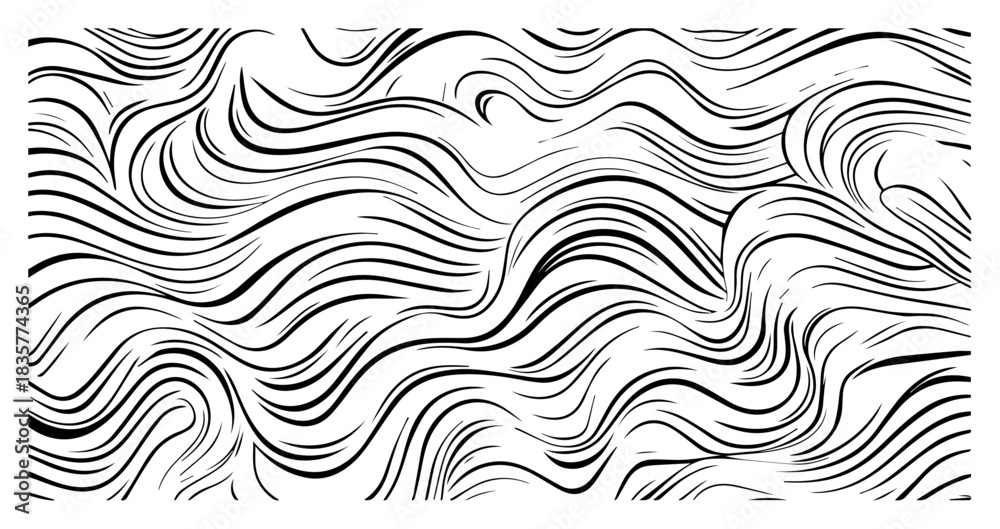 Fototapeta premium Abstract wavy flowing lines texture vector pattern background