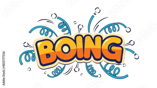Boing comic book onomatopoeia sound effect illustration.
