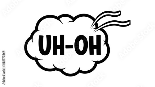 Uh Oh Comic Book Speech Bubble.