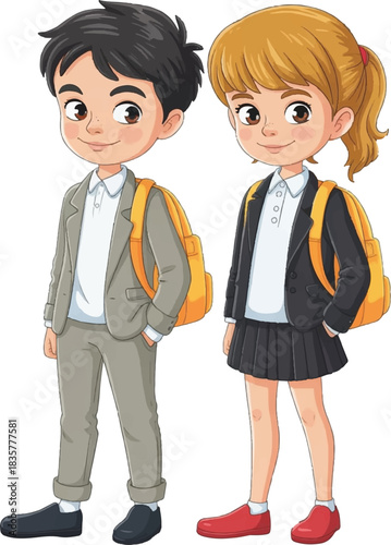 cartoon illustration of a young couple
